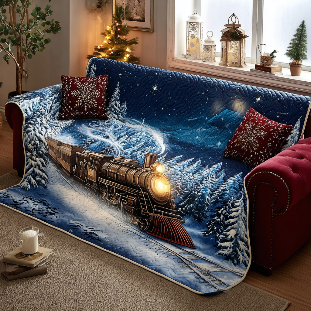 Holiday Express Quilted Sofa Cover Sofa Seat Protector Christmas Presents For Your Family