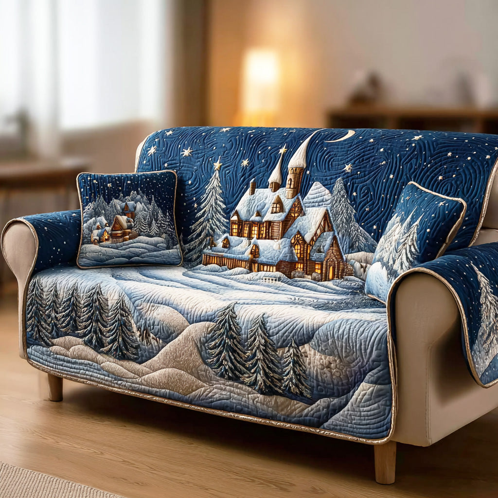Holiday Snow Garden Quilted Sofa Cover Christmas Decorations Indoor Christmas Present Ideas