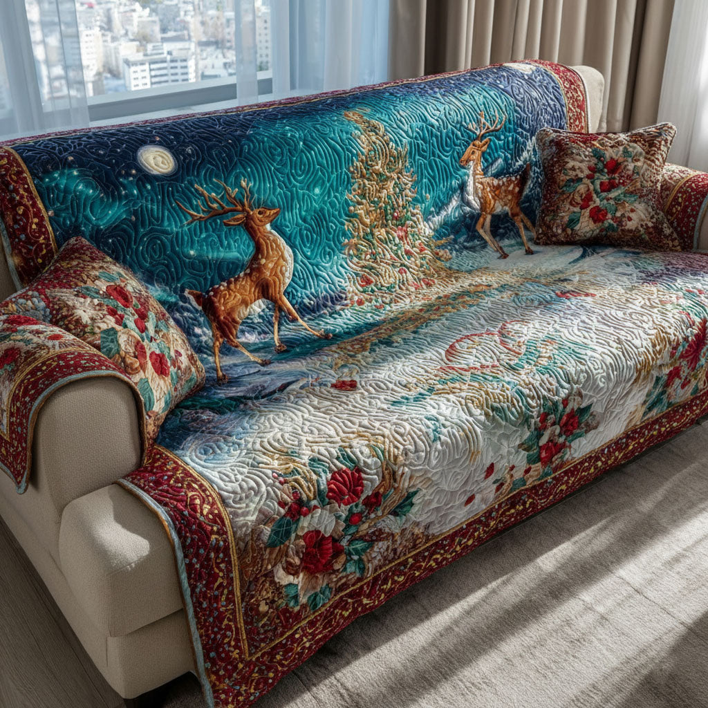 Holiday Starlight Quilted Sofa Cover Holiday Couch Covers Christmas Gifts For Men