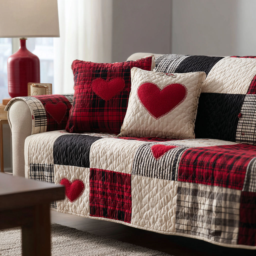Home Sweet Love Quilted Sofa Cover Sofa Saver Covers Great Gifts For Couples