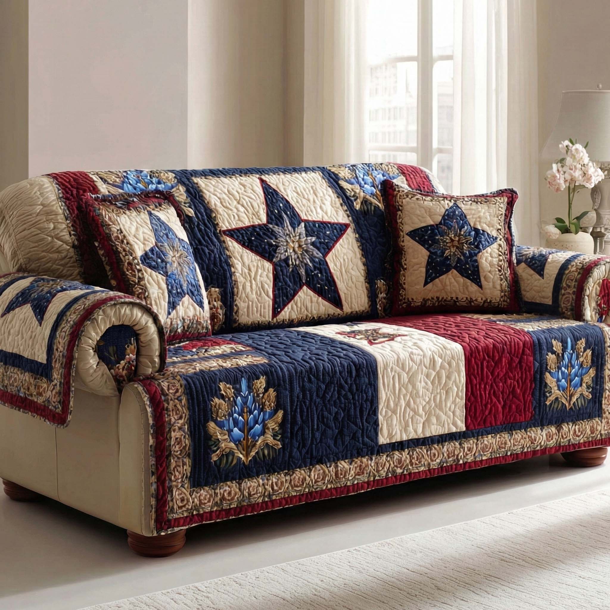 Homestead Star Quilted Sofa Cover Sofa Chaise Cover Unique Texas Gifts