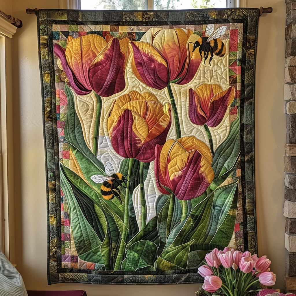 Honeybee Flower Garden Quilted Blanket Best Bedding Comforter Sets Bee Themed Presents
