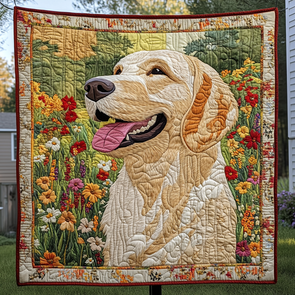 Honeyed Happiness Quilted Blanket Best Bedding Comforter Sets Unique Golden Retriever Gifts