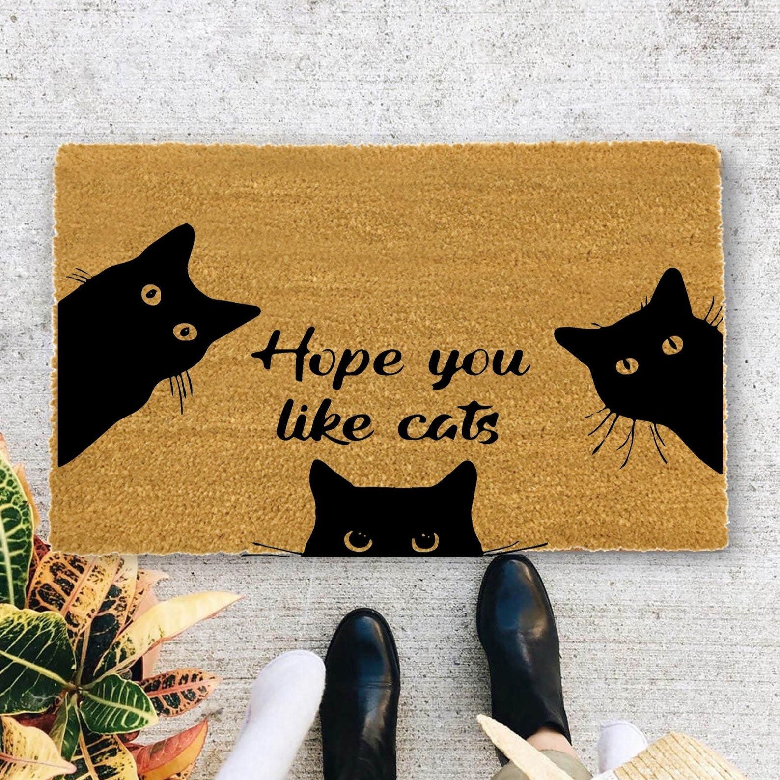 Hope You Like Cats Doormat Cat Welcome Mat Funny Gift for Cat Owner Lovers
