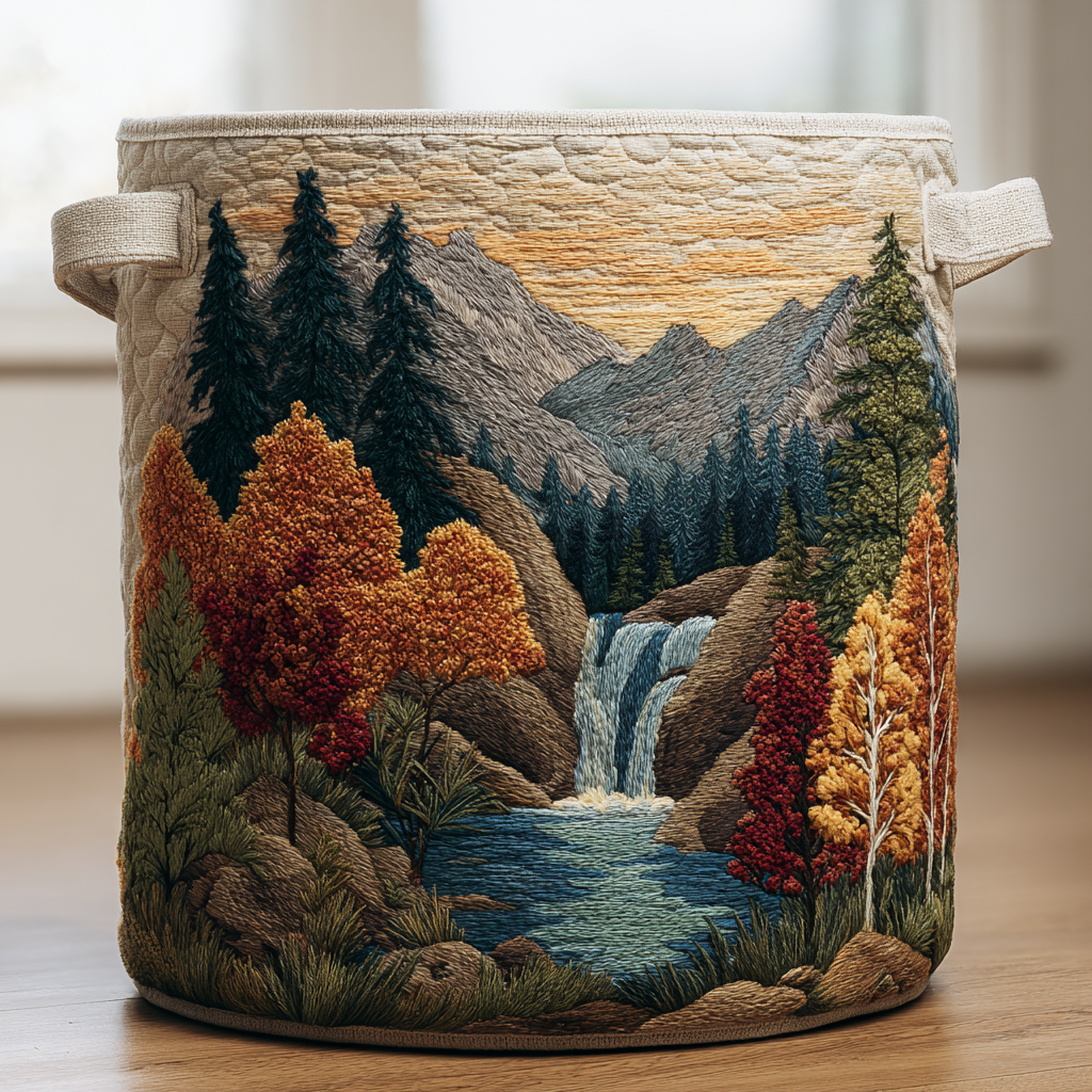 Horizon Glow Quilted Laundry Basket Practical Quilted Laundry Hamper Gift for Daily Use