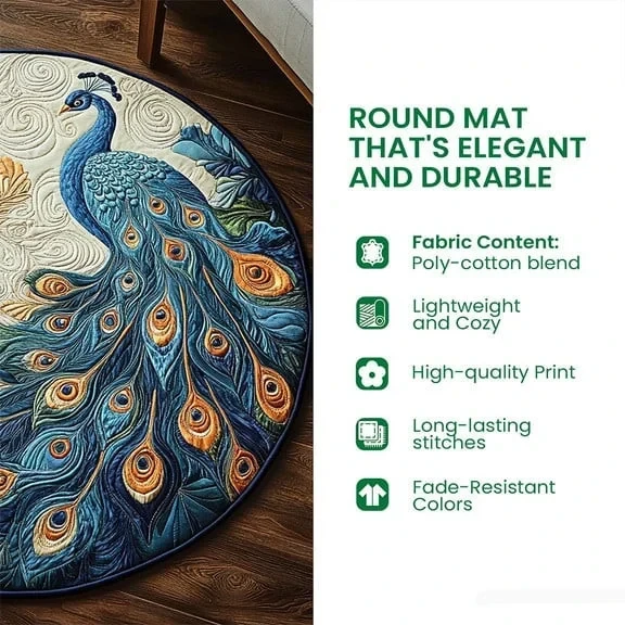 Horse Canyon Shadow Quilted Round Mat Rustic Circle Mats Home Decor Gifts For Horse Lovers - Image 3