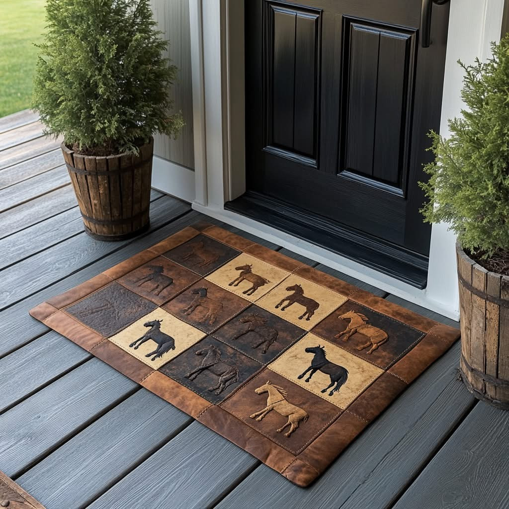 Horse Rustic Trail Doormat Front Door Decorations Christmas Gifts For Horse Lovers Owners