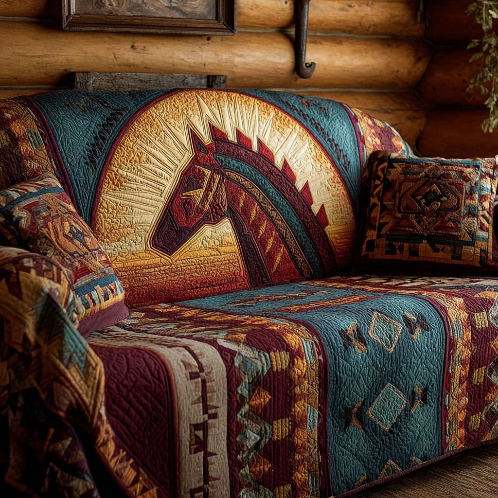 Horse Spirit Quilted Sofa Cover Great Couch Covers Best Christmas Gifts For Equestrians