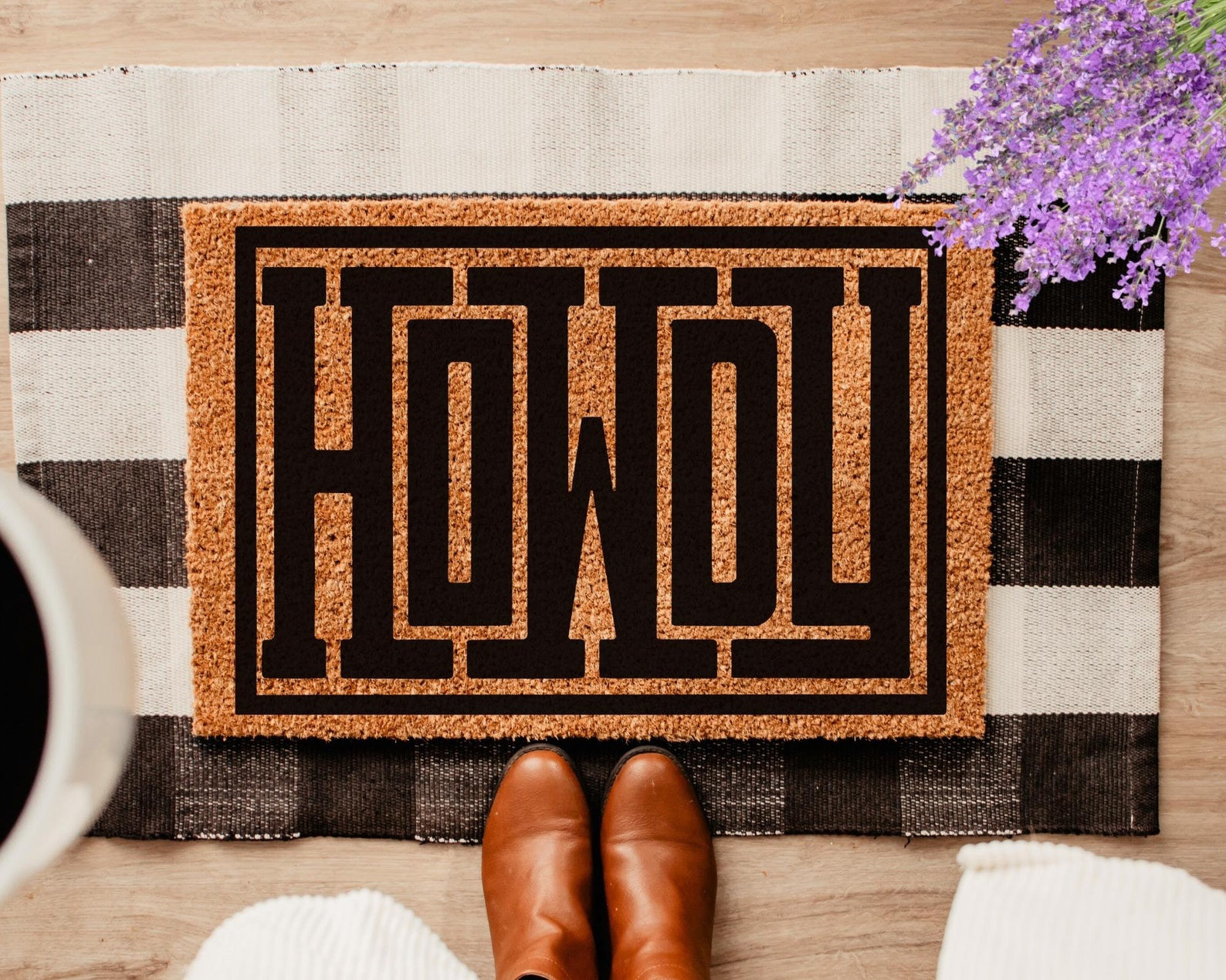 Howdy Doormat Western Cowboy Welcome Mat Texans Front Porch Decor Housewarming Gifts
