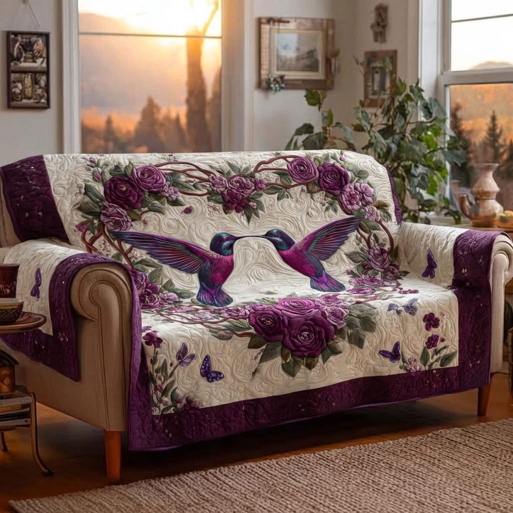 Hummingbird Garden Wings Quilted Sofa Cover Best Couch Covers Housewarming Gifts Ideas