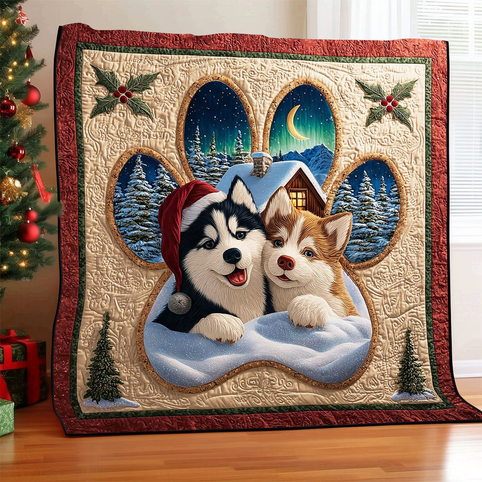Husky Dog Quilted Blanket Husky Lovers Best Present Ideas For Christmas
