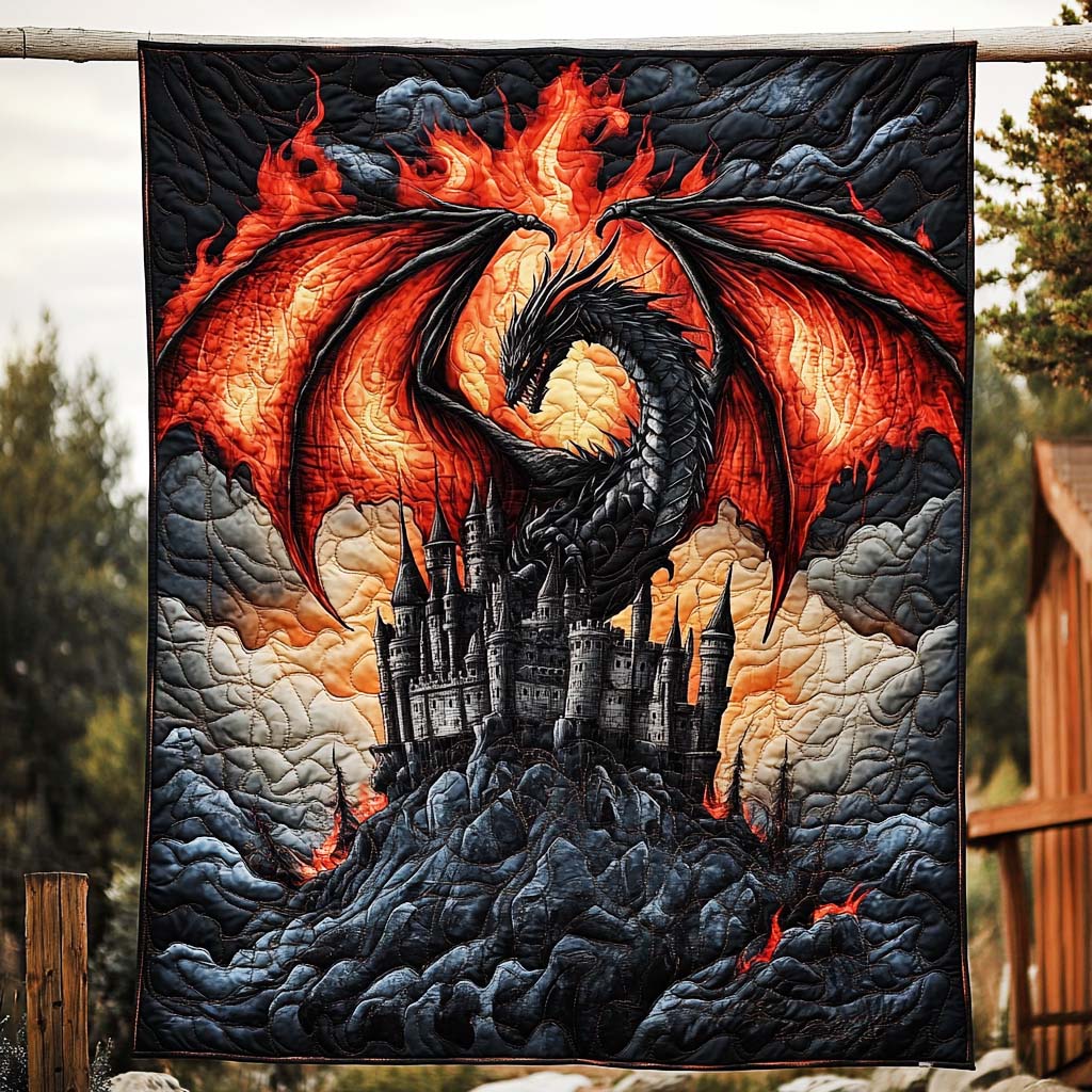 Inferno Guardian Quilted Blanket Comforter Sets Great Dragon Lover Gifts