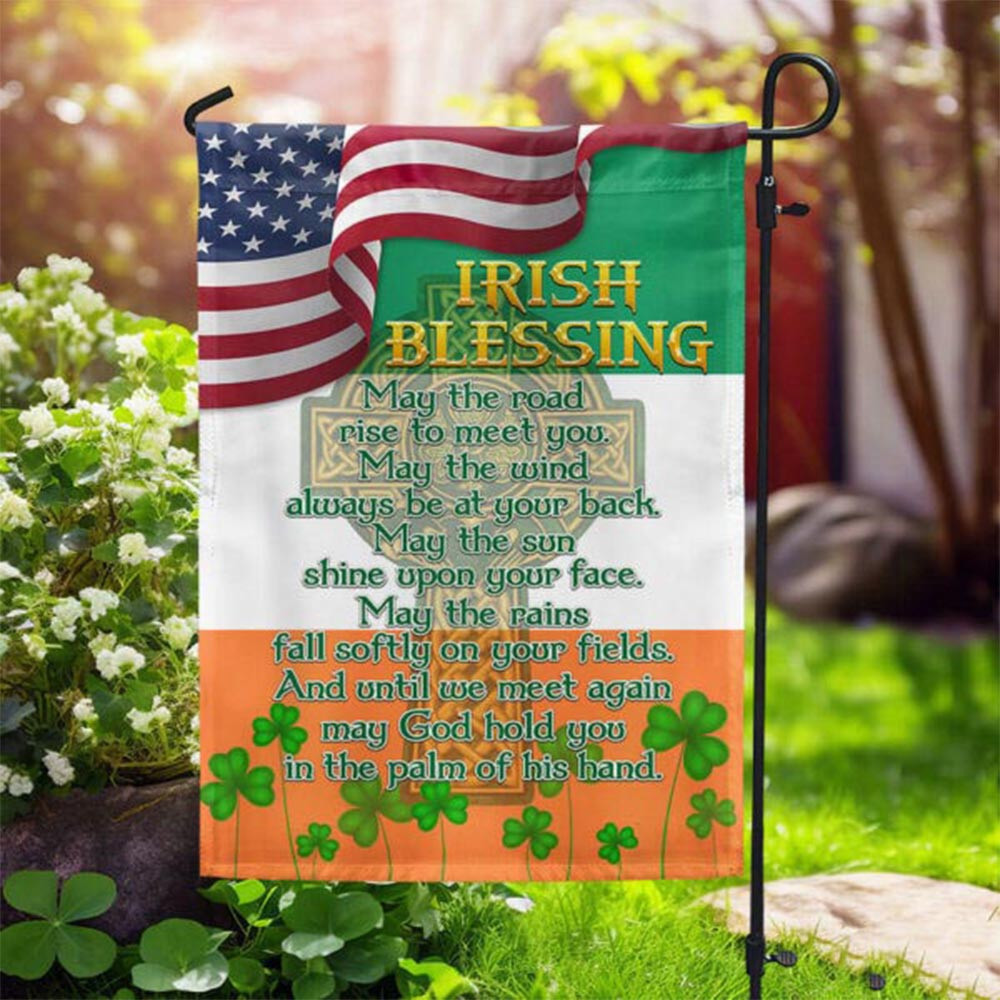Irish Blessing Flag Celtic Cross St. Patrick's Day Flag Outside Decoration Ideas