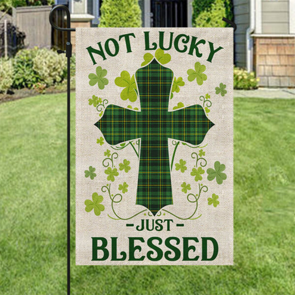 Irish Celtic Knot Cross Not Lucky Just Blessed Flag St. Patrick's Day Flag