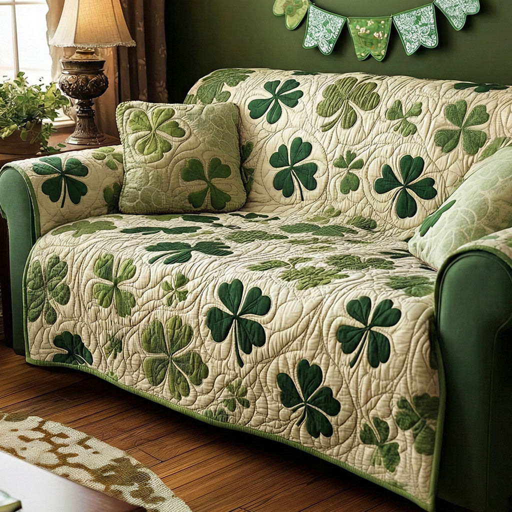 Irish Cozy Quilted Sofa Cover Best Sofa Cushion Covers Saint Patrick's Day Gift Ideas