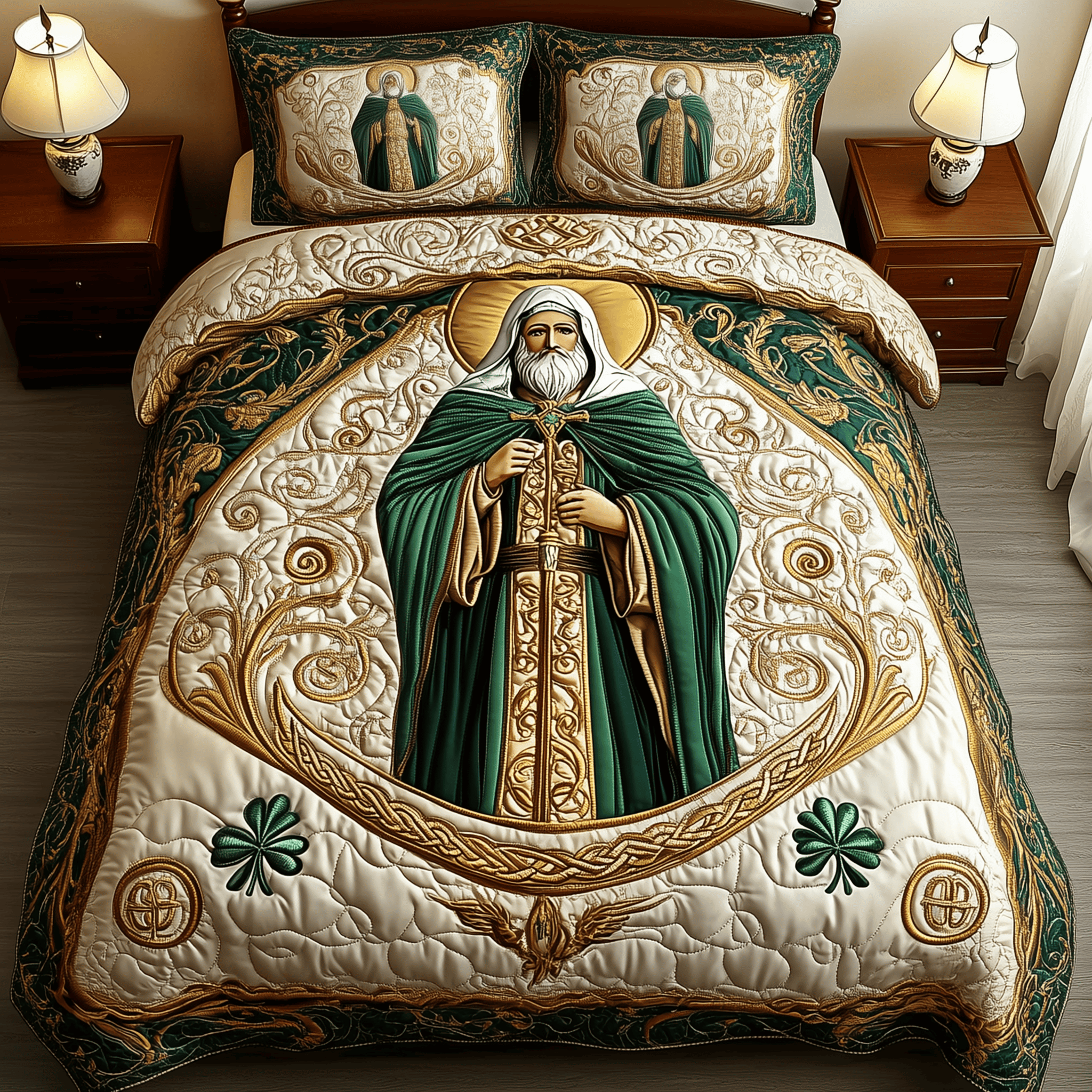 Irish Saint Patrick Quilted Bedding Set St Patrick'S Day Gift Ideas