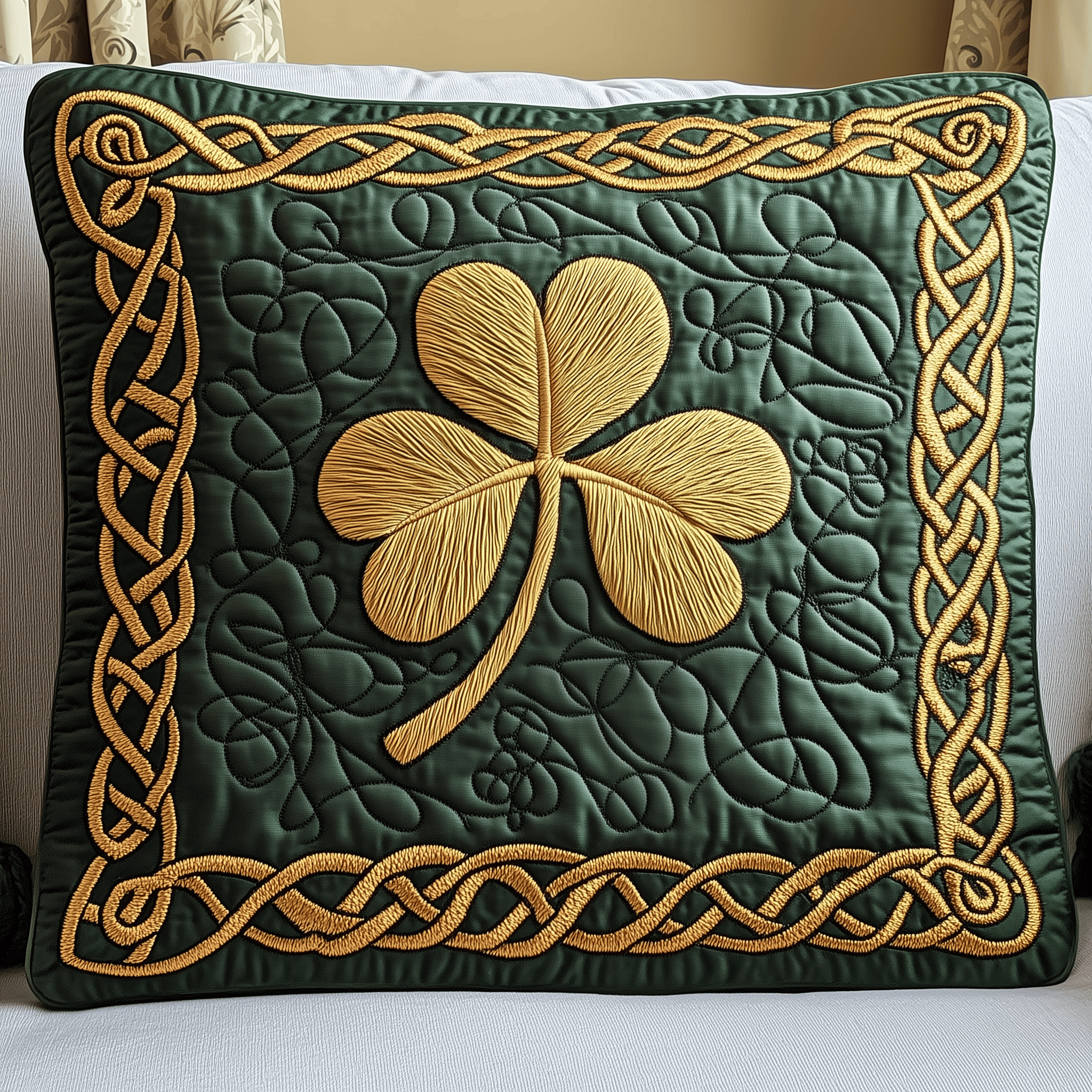 Irish Shamrock Quilted Pillow Case Best Pillow Case Themed Items St Patrick'S Day Birthday Gift Ideas