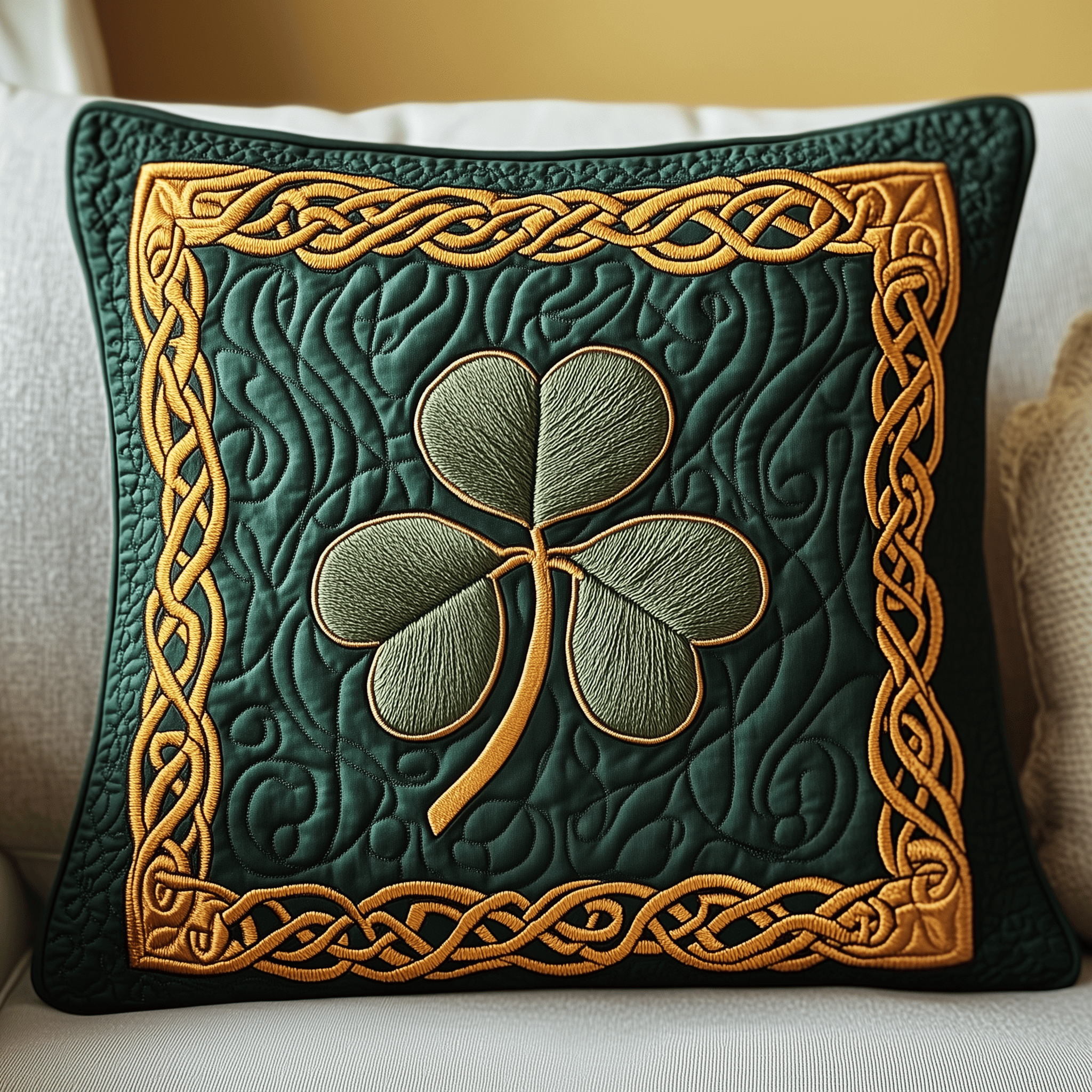 Irish Shamrock Quilted Pillow Case Best Pillow Case Themed Items Unique St Patrick'S Day Gifts
