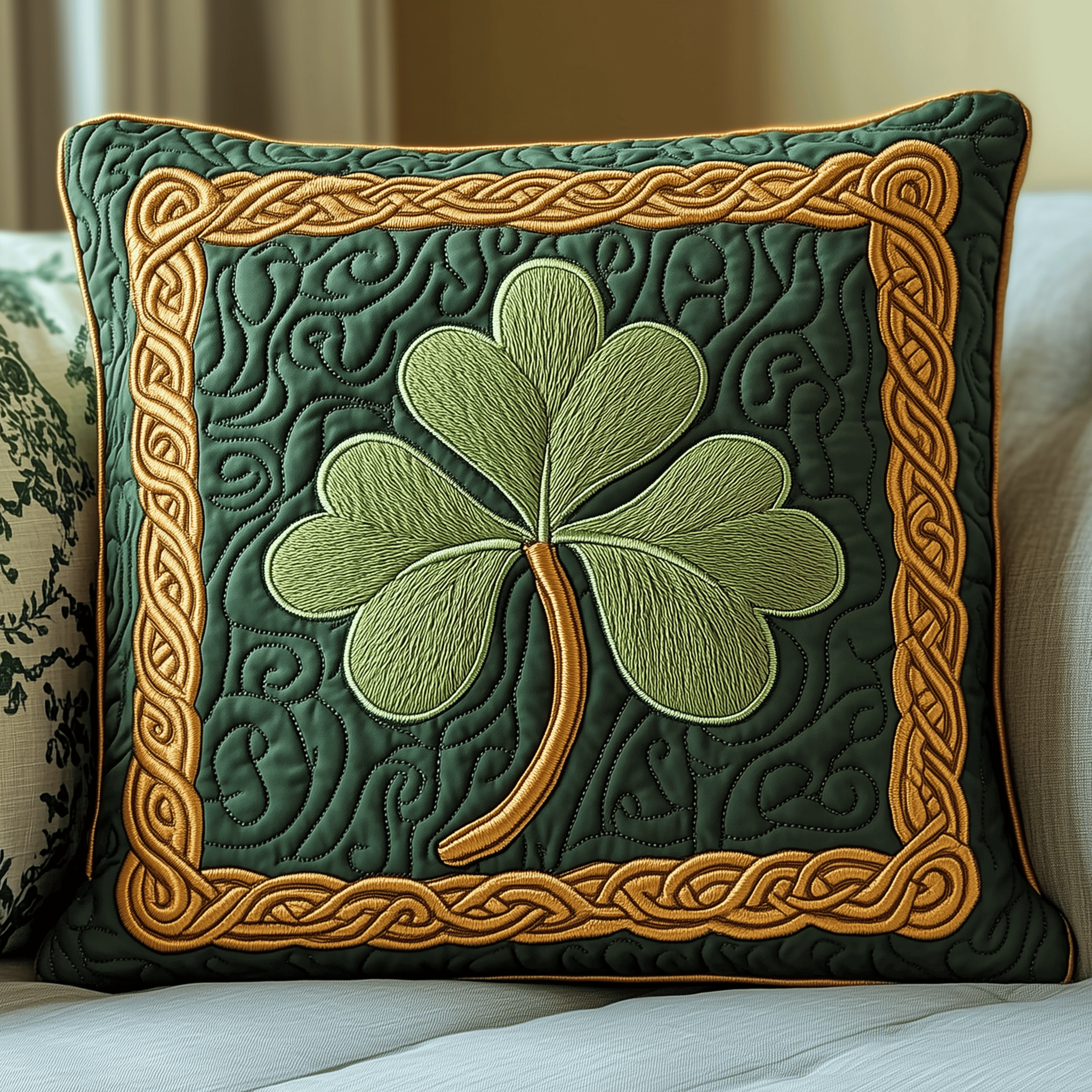 Irish Shamrock Quilted Pillow Case Couch Pillow Cover Item St Patrick'S Day Sale Ideas