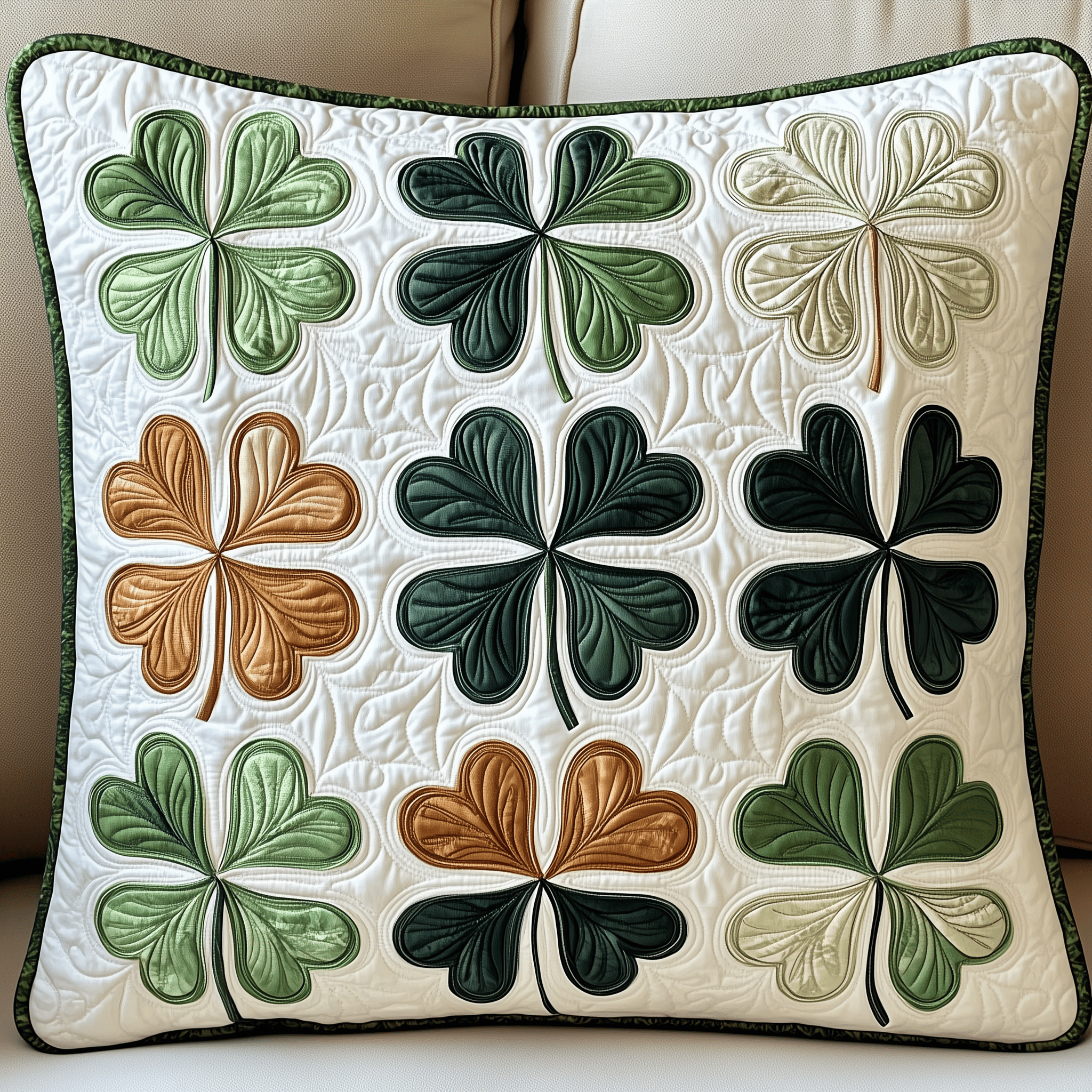 Irish Shamrock Quilted Pillow Case Cute Cushion Cover Cute St Patrick'S Day Gift Ideas