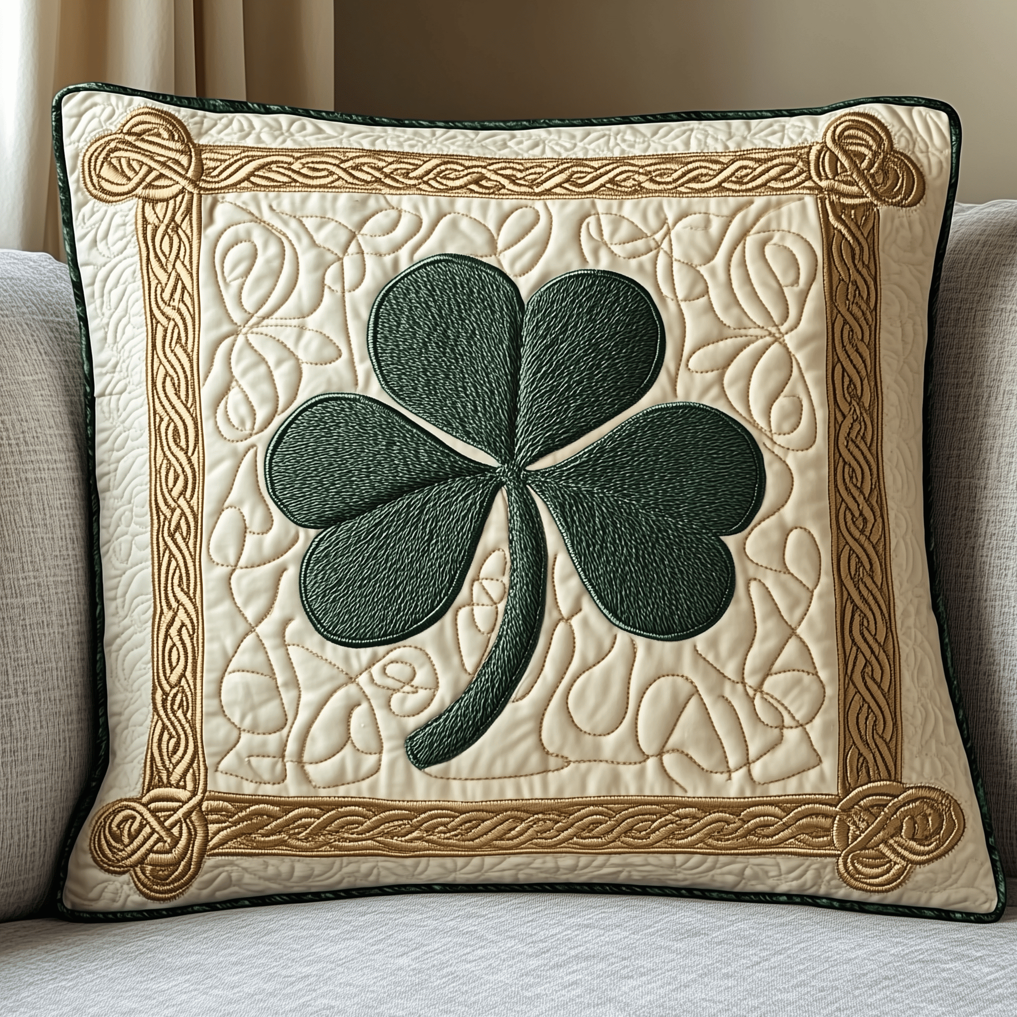 Irish Shamrock Quilted Pillow Case Cute Throw Pillow Cover Cute St Patrick'S Day Ideas