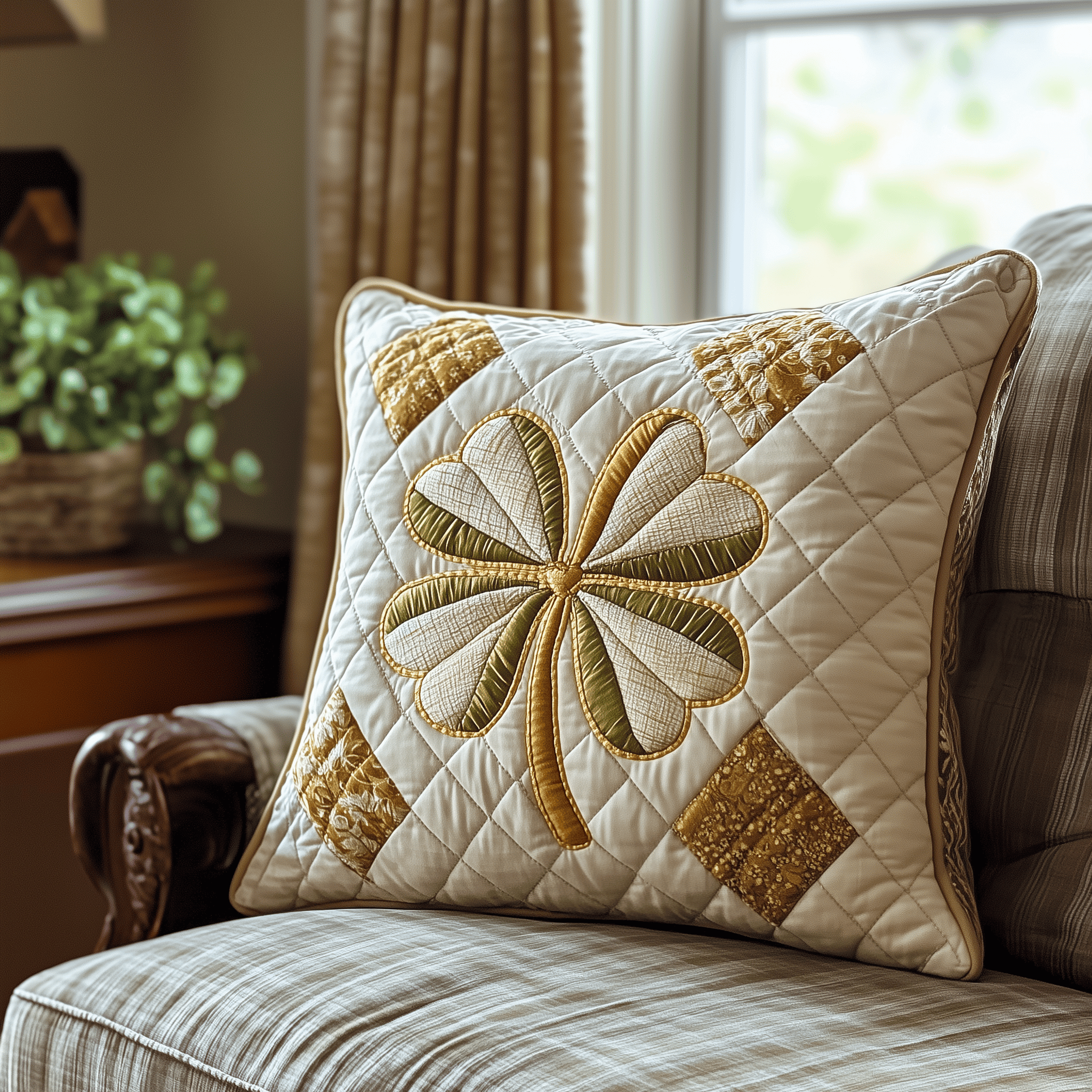 Irish Shamrock Quilted Pillow Case Decorative Pillow Cover Cute Cool St Patricks Day Gifts