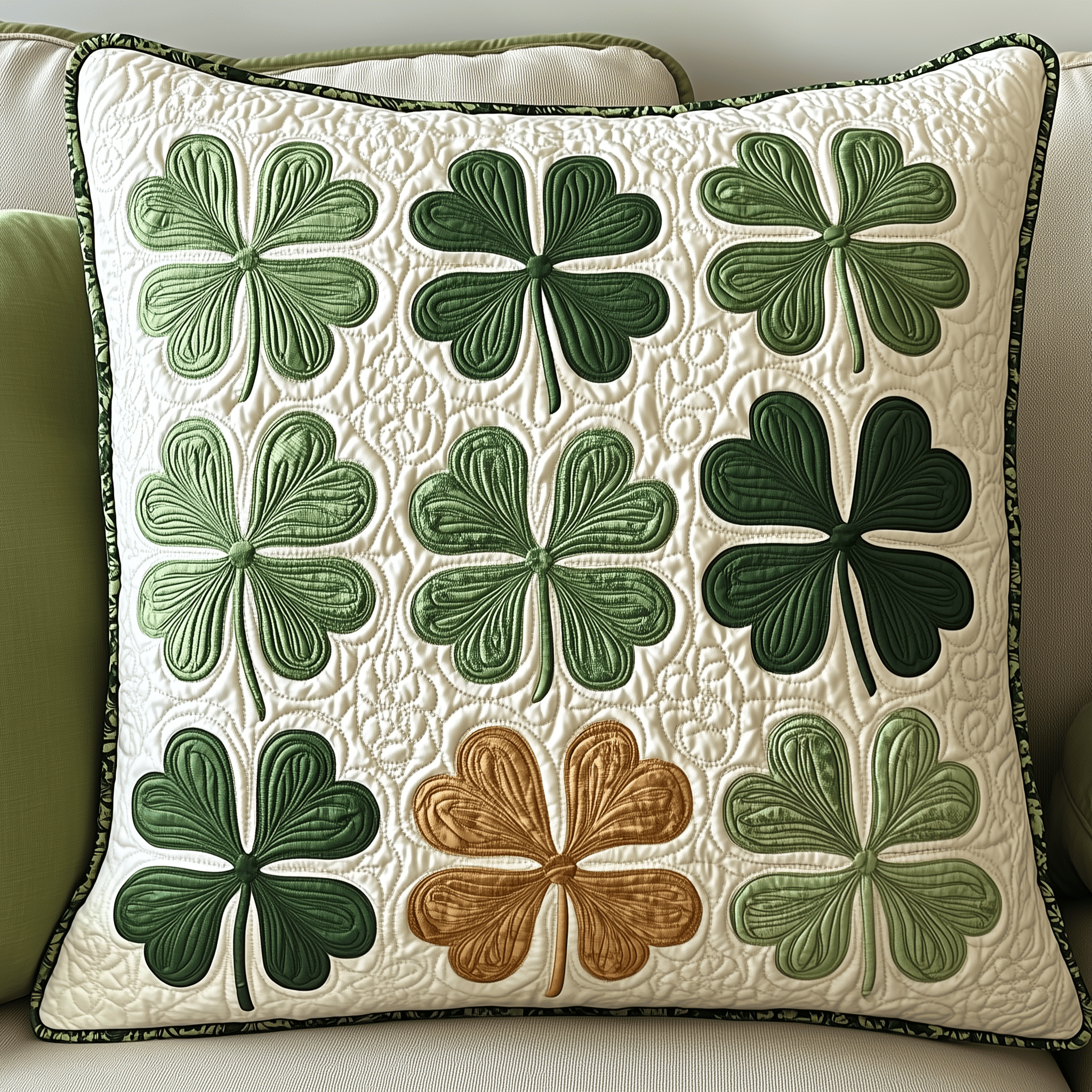 Irish Shamrock Quilted Pillow Case Sofa Pillow Cover Cute Saint Patrick'S Day Gifts