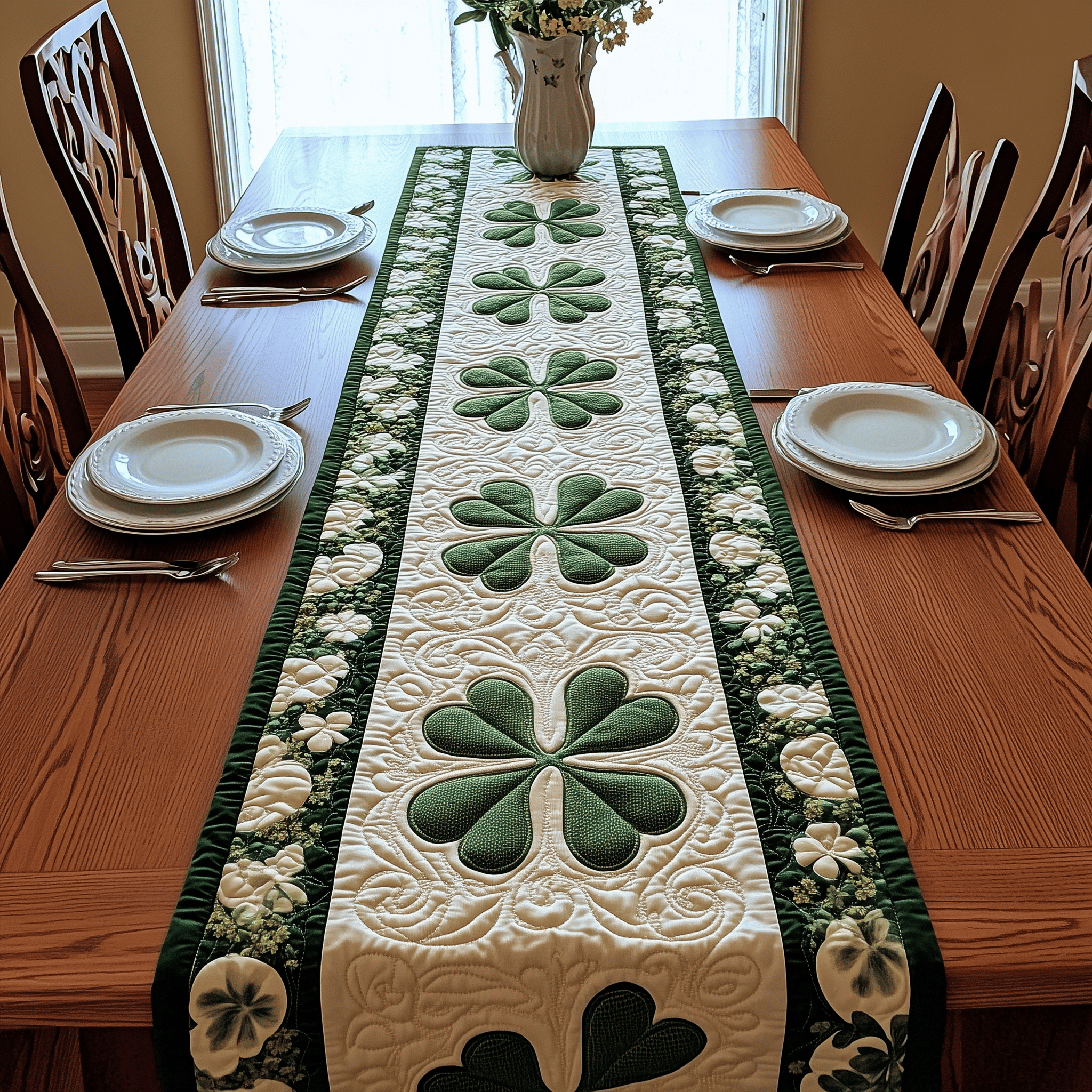 Irish Shamrock Quilted Table Runner Patrick's Day Gifts For Your Boyfriend