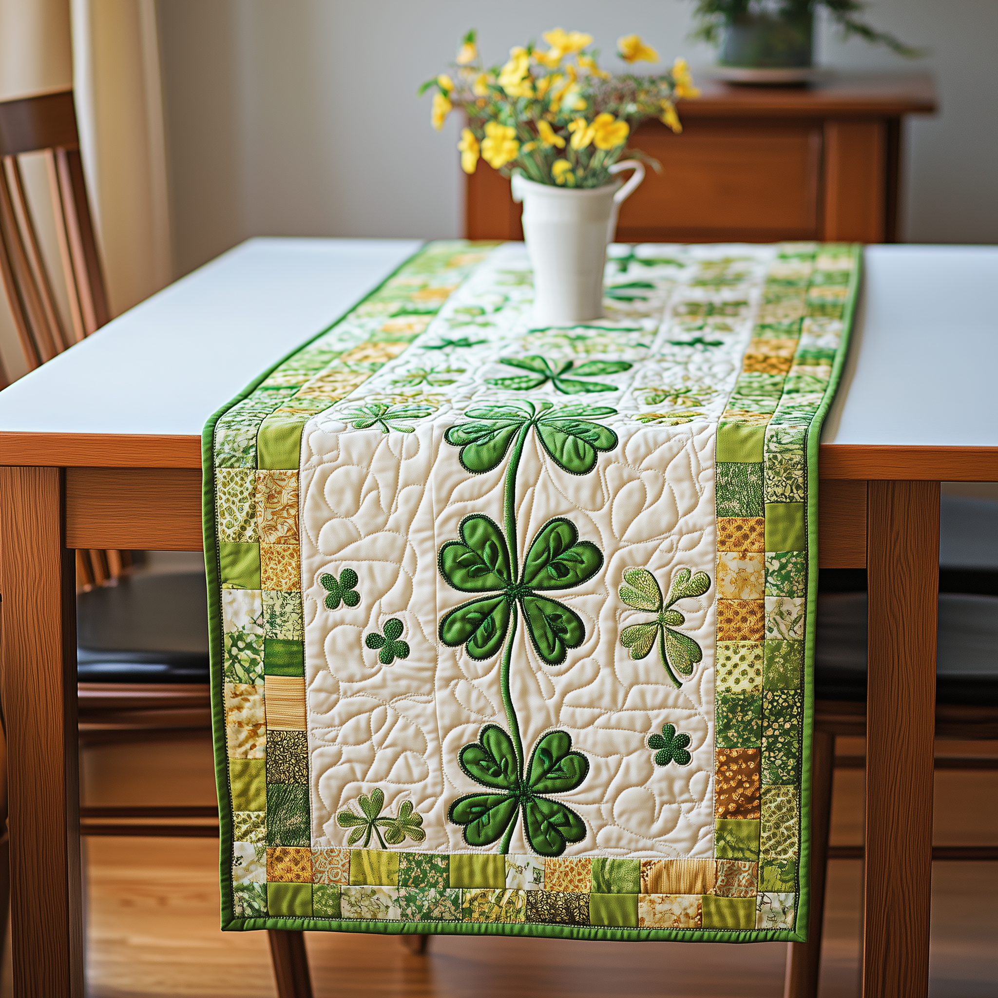 Irish Shamrock Quilted Tabler Runner Patrick's Day Gifts For Mom From Daughter