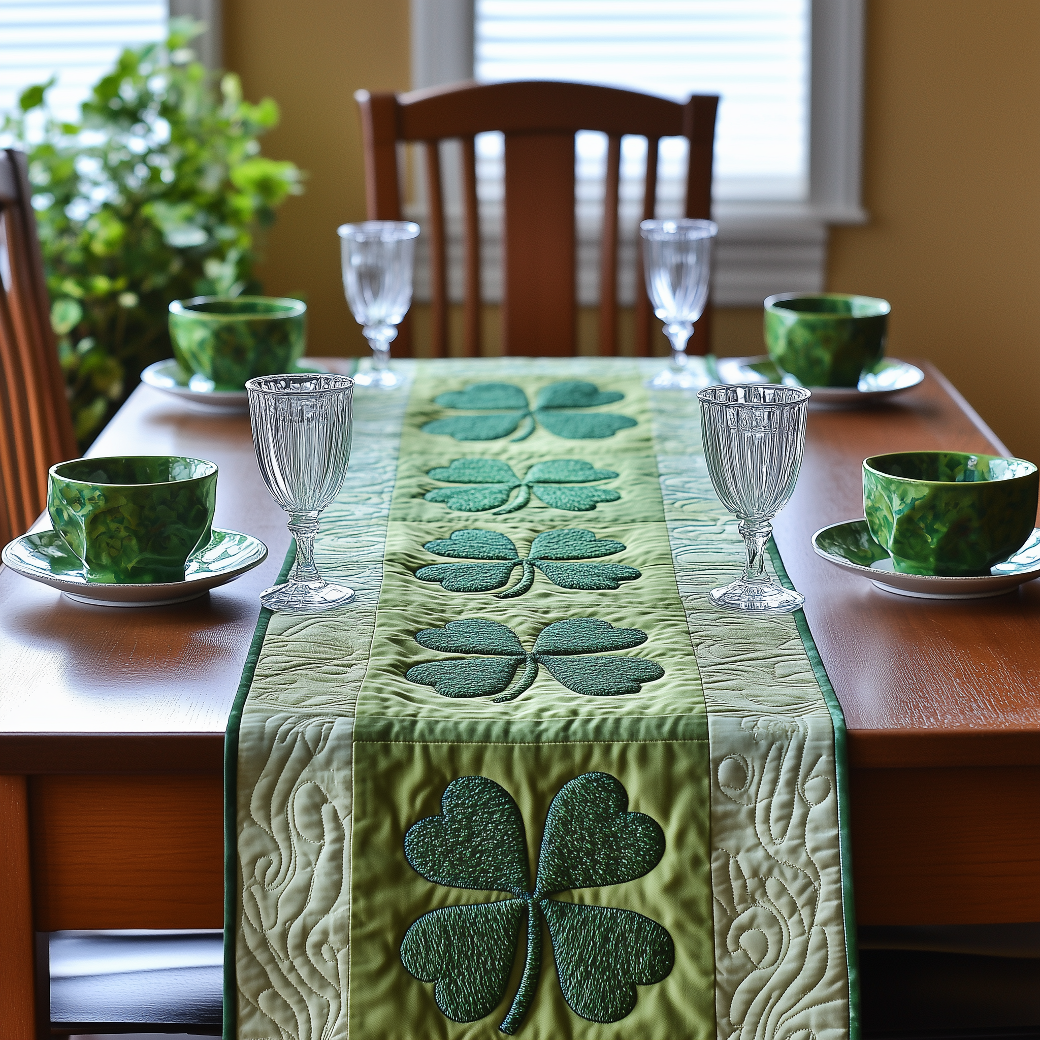 Irish Shamrock Quilted Tabler Runner Patrick's Day Gifts For Young Men