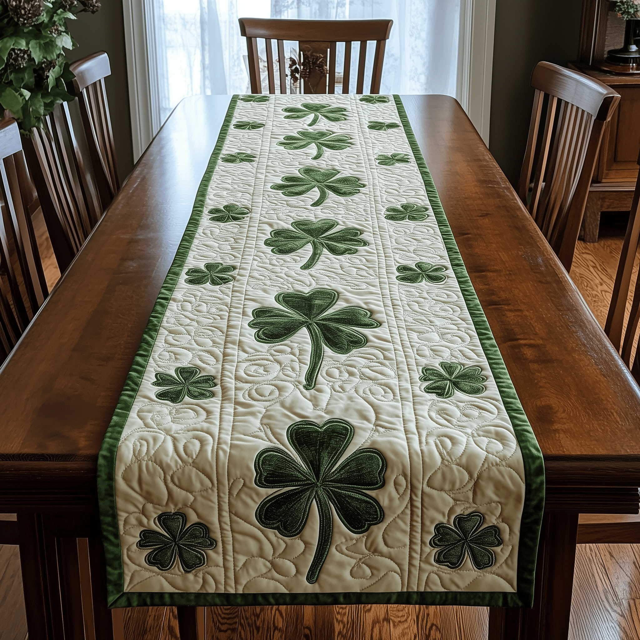Irish Shamrock Quilted Tabler Runner Patrick's Day Good Gifts For Boyfriend