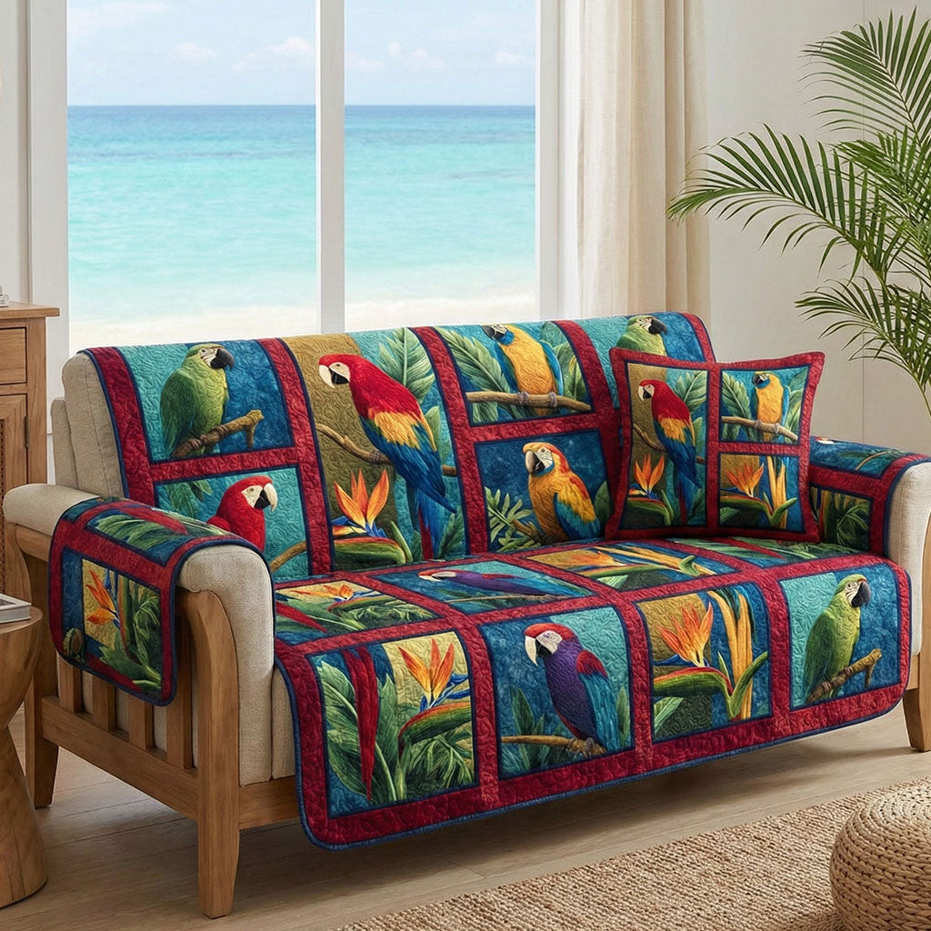Island Bloom Quilted Sofa Cover Cool Sofa Slipcovers Best Gifts For The Beach Lover