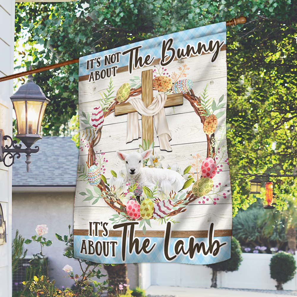 Its Not About The Bunny Flag Easter Is About The Lamb Christian Decor Religious Banner - Image 2