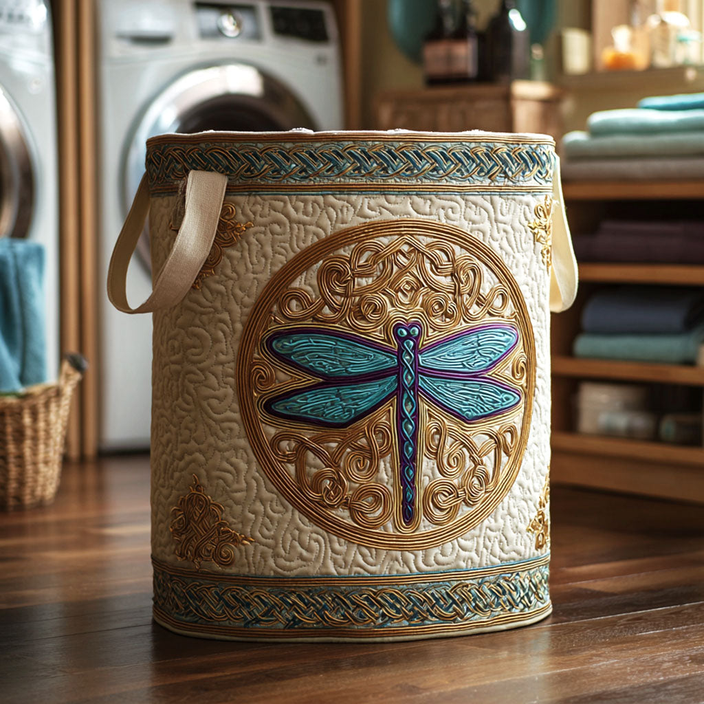 Ivory Sky Dancer Quilted Laundry Basket Useful Quilted Laundry Basket Gift for Housewarming