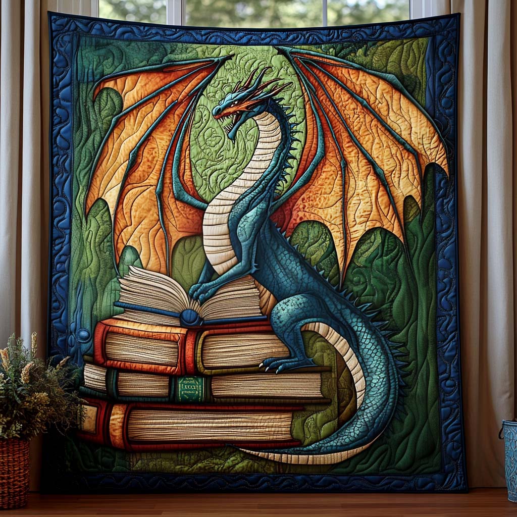 Jade Serpent Quilted Blanket Best Bedspread Set Birthday Presents For Dragon Lovers