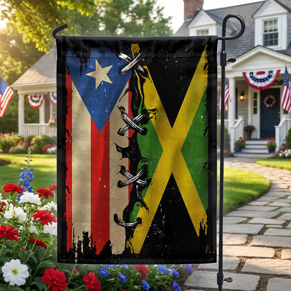 Jamaican Puerto Rican Heritage Flag Caribbean Pride Decorative Flag Best Gift