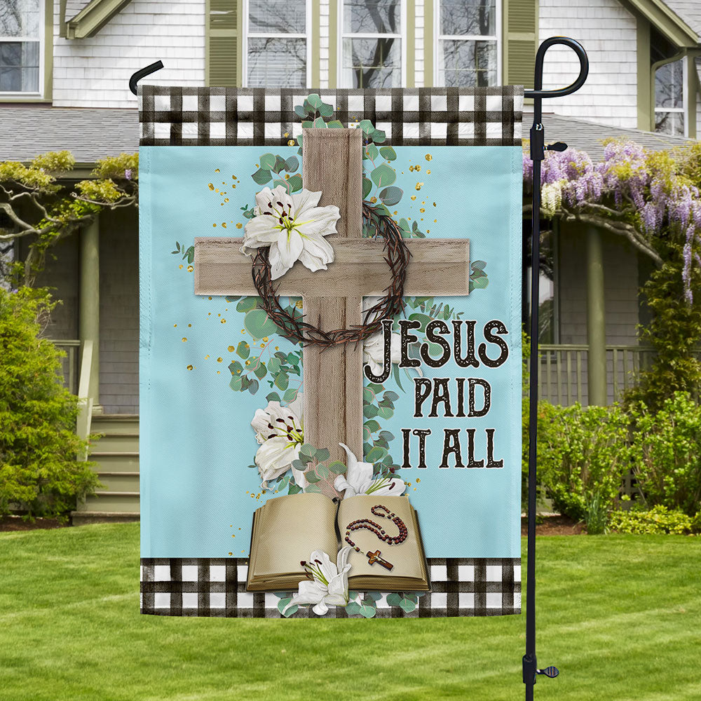 Jesus Cross Jesus Paid It All Flag Easter Day American Flag Gift For Men