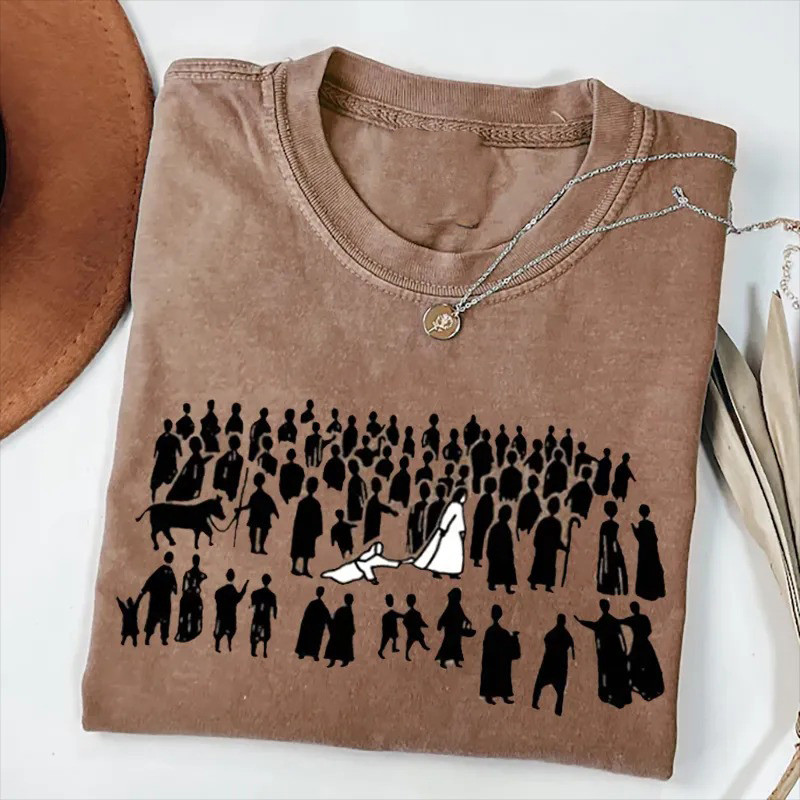 Jesus Healing The Crowd Faith T-Shirt Christian Bible Story Apparel Gift For Scripture Lovers