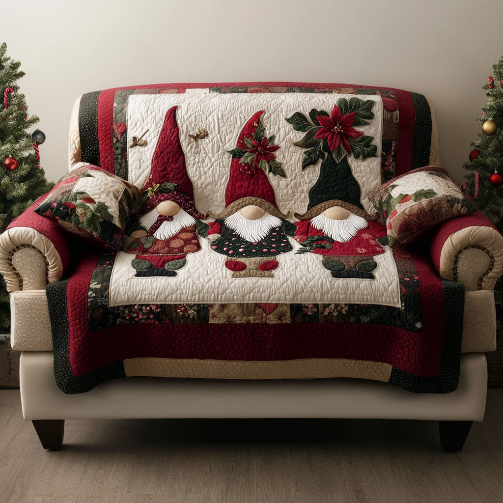 Jolly Gnome Quilted Sofa Cover Sofa Blanket Cover Christmas Gifts For Coworkers