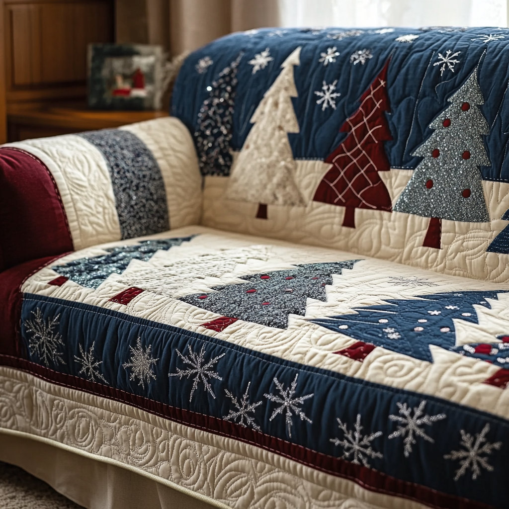 Joyful Forest Quilted Sofa Cover Holiday Living Christmas Decor Gift Ideas For Mom