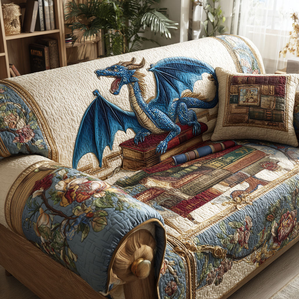 Keeper of Tomes Quilted Sofa Cover Living Room Decor Gifts For People Who Love Books