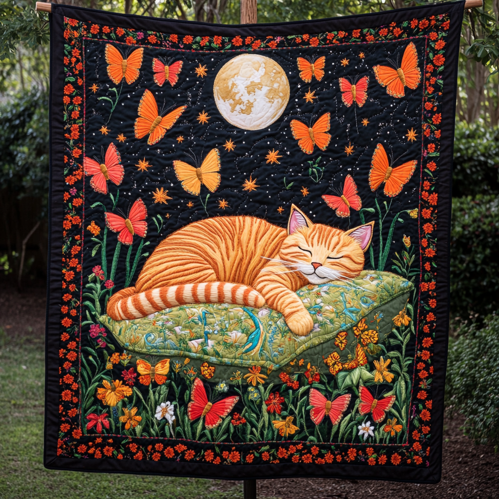 Kitty Dreams Quilted Blanket Bedspreads Gift For Cat Lover Woman