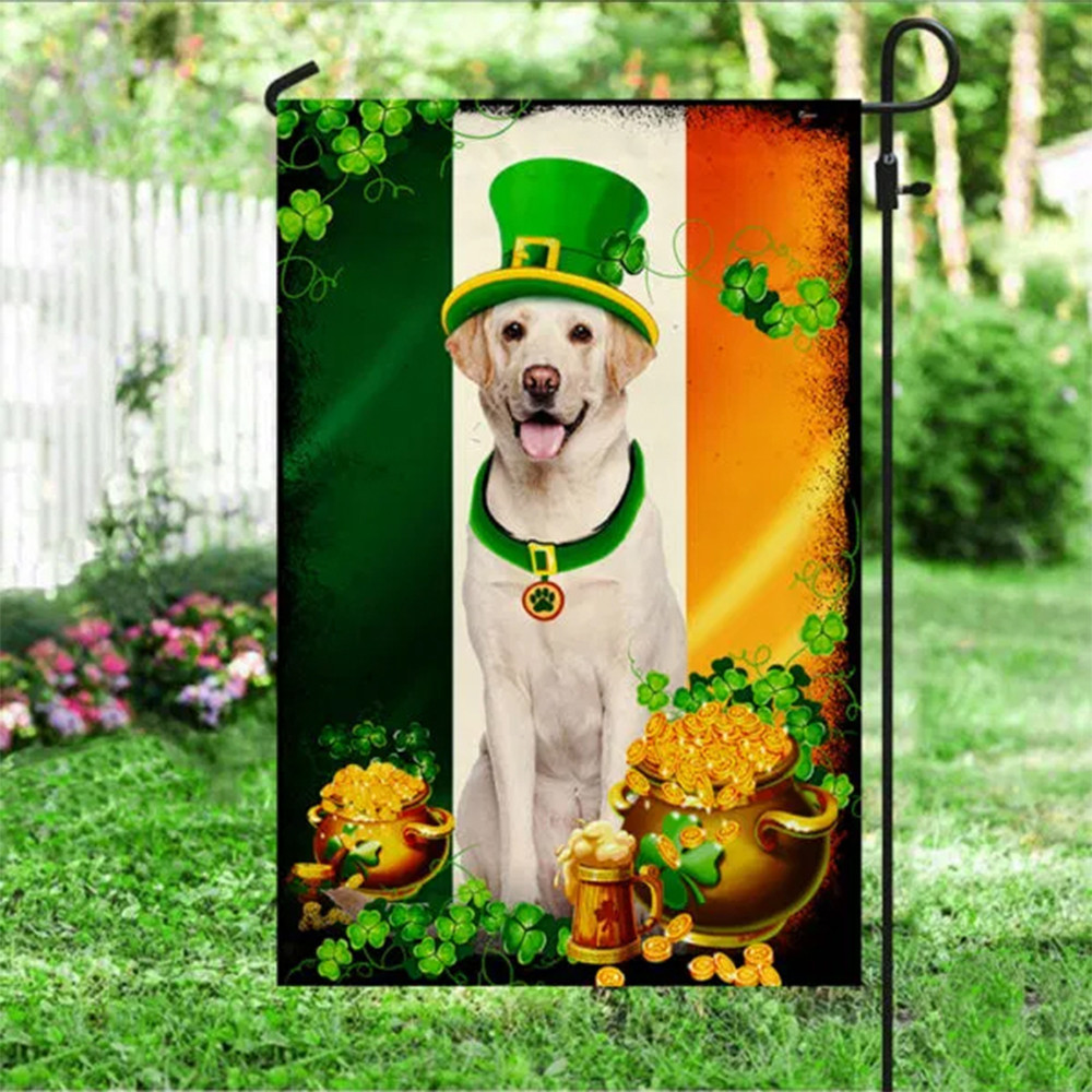 Labrador Retriever Flag Happy St. Patrick's Day Flag Saint Paddy's Day Irish