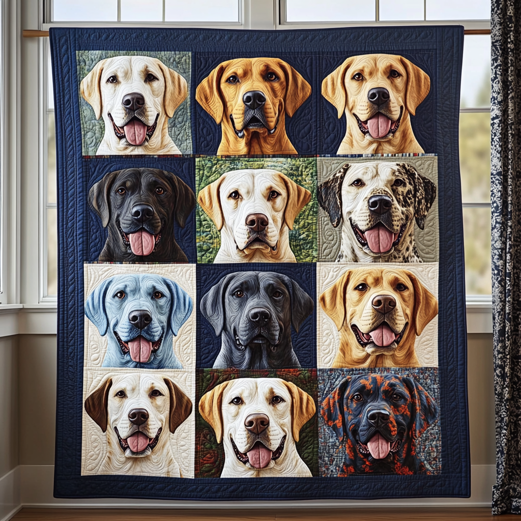 Labrador-Themed Quilted Blanket Cozy Bedroom Decor Labrador Gift Ideas