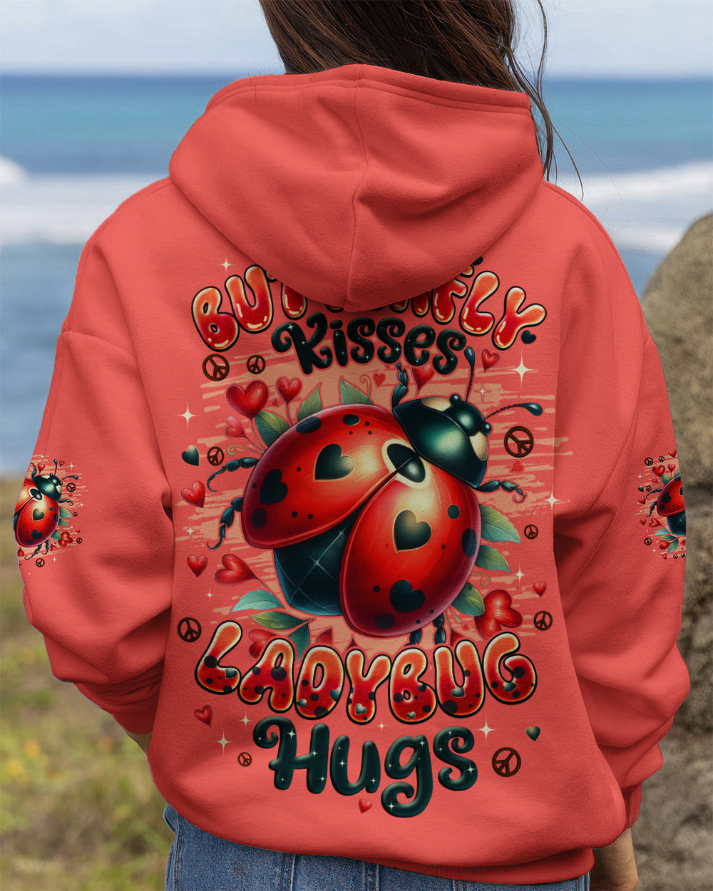 Ladybug Butterfly Kisses And Ladybug Hugs Hoodie Clothing Perfect Gift For Mom - Image 2