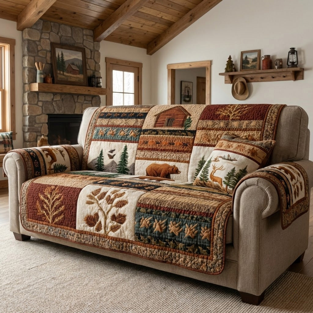 Lakeside Pines Quilted Sofa Cover Best Slipcovered Sofas Bear Gifts For Men