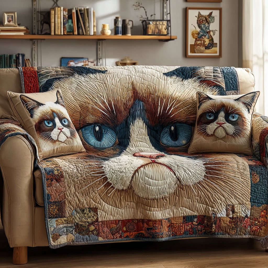 Lazy Cat Quilted Sofa Cover Slipcover Couch Covers Best Gifts For Cat Lovers