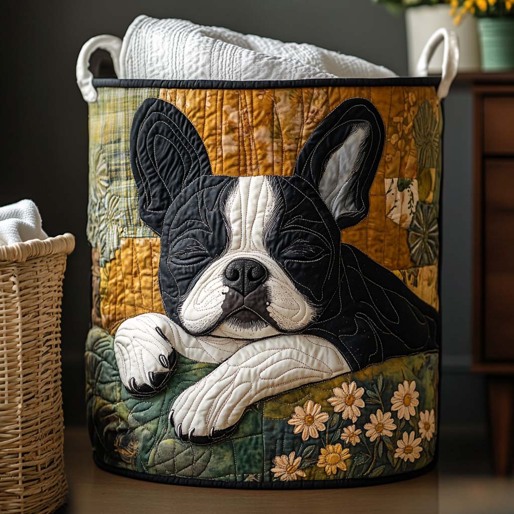 Lazy Day Dreamer Quilted Laundry Basket Trendy Quilted Laundry Hamper Gift for Modern Living