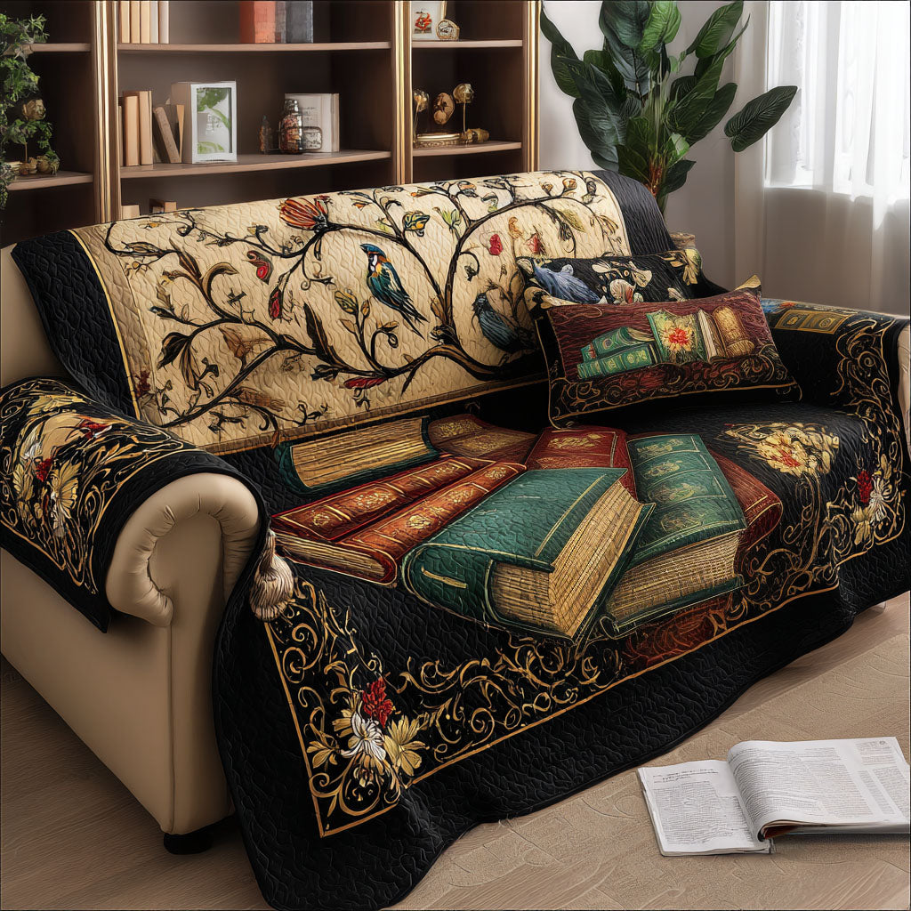Leatherbound Dreams Quilted Sofa Cover Sofa Chaise Cover Good Gifts For Readers