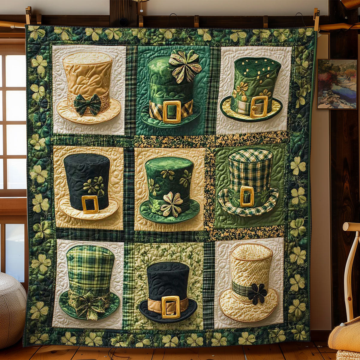 Leprechaun's Lucky Hat Quilt Blanket Cute Sofa Blanket Happy Saint Patrick's Day Gifts 2025
